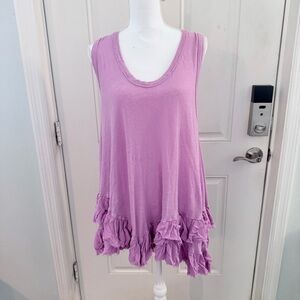 We the Free Shimmy Sasha Tunic Tank L | Oversized Ruffle Hem